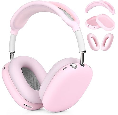VISOOM Case for Airpods Max Headphones, Soft Silicone Protective Cover for Apple Airpod Max Accessories Cases(Pink)