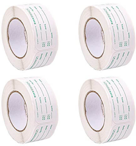 Hsthe Sea 1200 PCS Etichette per Conservazione degli Alimenti Etichette Autoadesive per Data Rimovibili Adesivi per Alimenti per Congelatore Carta per Casa o Ristorante Contenitore