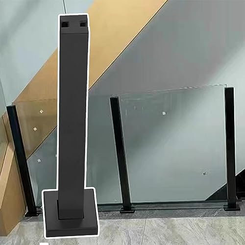 Glas Geländerpfosten Glashalter Edelstahl Kommerziell Treppe Geländer Aus Glas, Schwere Balustraden-Säule für Glas-/Kunststoff-/Holzplatte, 60cm - 150cm Höhe Exterieur Innen Leitplankensäule mit Schwa