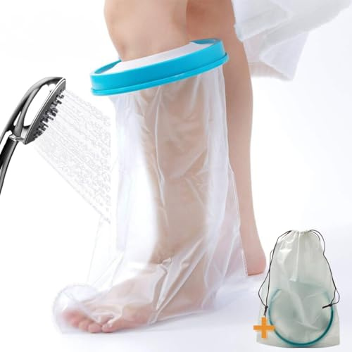 MEDIMINA - Protector Escayola Pierna Adulto (63 cm), Funda para Escayola Pierna, Cubre Escayola Pierna Adulto Unisex para Ducha, Protección Total Impermeable contra el Agua