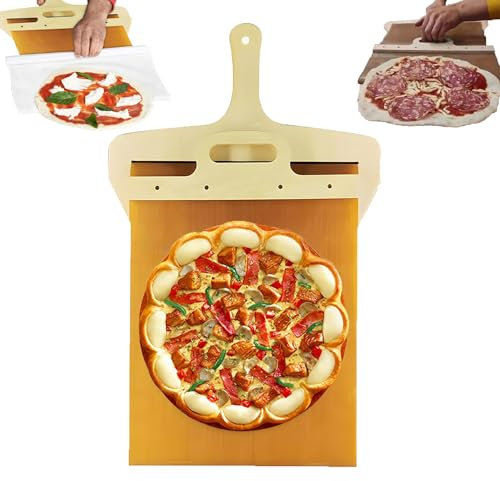 JJKTO Pala Pizza Scorrevole,Off Sliding Pizza Peel，Pizzeria Mit Griff, Pizzeria Mit Perfekter Lieferung Pizzeria, Magisches Werkzeug Für Den Ofen Pizzeria Pizzeria