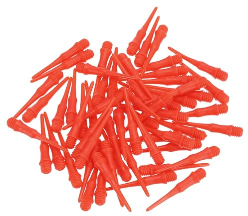 PATIKIL Embouts de Fléchettes en Plastique 2BA Filetage, 60 Pcs Accessoires de Fléchettes de Remplacement à Pointe de Fléchette Souple, Rouge