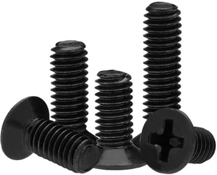 M5 M6 Schwarz-Weiß-Nylon-Flachkopf-Maschinenschraube, metrisches Gewinde, Senkkopfschraube, Gewindelänge 5 mm ~ 40 mm(Black,20MM (50PCS)_M5)