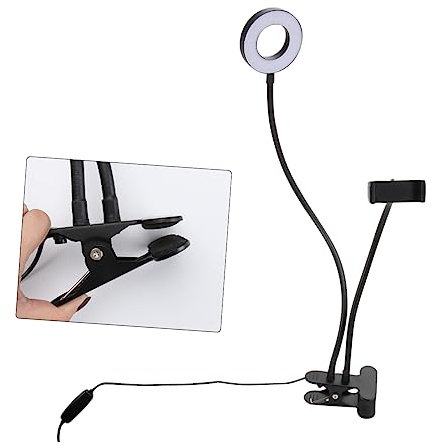 WOONEKY Beauty Lampe Mit Stativ Telefonhalter Dimmbares Selfie Licht Für Fotos Videos Makeup USB Betrieben Drehbar Für Nachtaufnahmen Und Live-