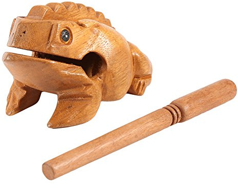 Hölzerner Frosch, Musikinstrument, Musikalischer Frosch, Thailand, Traditionelles Handwerk, Hölzerner Glücksfrosch, Krächzendes Musikinstrument, Heimbüro-Dekoration 1 (Nr. 4 12,7
