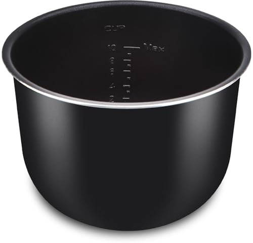 Aigostar Olla de Cocción Interior Presuure Cooker 5,5 litros, Interior con Revestimiento Antiadherente, Olla Arrocera, para Aigostar Slow Cooking(Panda), Negro