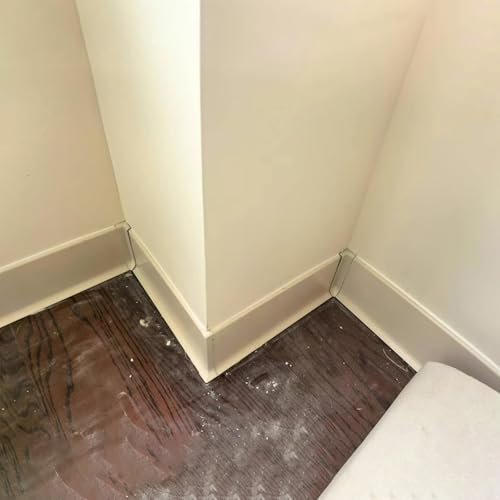Sockelleiste Sockelleisten Fussleisten Flexible Sockelleistenleisten für Wände, Anpassbare Aluminium-Garagenleisten mit Zubehör, Wasserdichtes Badezimmer Wand Sockelleiste Trim(H 2.4inch/6cm,L 95ft/29