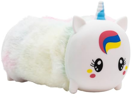 Idena - Schlamperetui Fluffy Einhorn mit Reißverschluss, ca. 22 x 8 x 8 cm großes Federmäppchen in Weiß