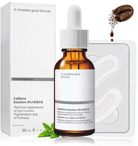 Caffeine Solution 5% + EGCG, Siero Caffeina Contorno Occhi+Toppe Dissolving Microneedle per Occhi, Contorno Occhis Caffeinav, Siero Contorno Contro Occhiaie e Gonfi