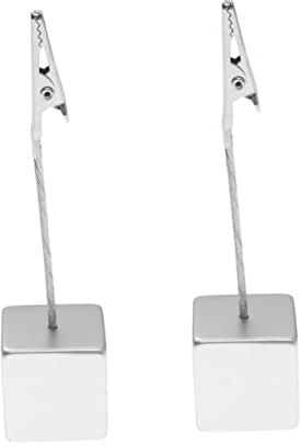 Housoutil 10 stycken krokodilklämmor för skrivbordet mini memo-kub hållare söt bildhållare clips -memo-clip elegant kort namn bröllop harts fotoklämma hållare memo hållare silver