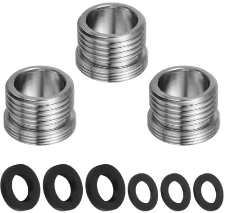 QUARKZMAN Kit de 3 Adaptateurs de Robinet, Mâle 0.79in à Mâle 0.85in pour Évier de Cuisine en Acier Inoxydable, Ensemble d'Adaptateur d'Aérateur pour Connecter Tuyau d'Arrosage, Filtre à Eau