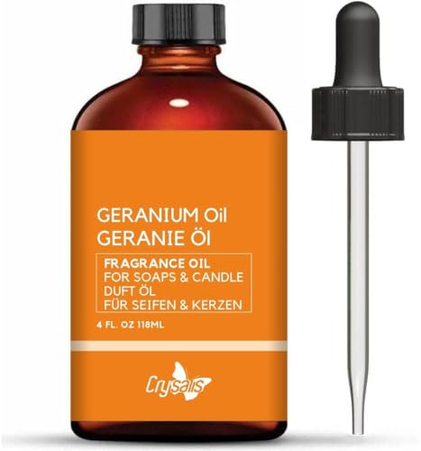 Crysalis Aceite fragante de geranio para hacer velas, hacer jabón, derretir cera, difusores y manualidades – Larga duración – 118 ml