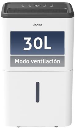 Fácula Deshumidificador Siroco con control de humedad | Temporizador (1 a 24h) | Modo Inteligente | Filtro de aire lavable (30)