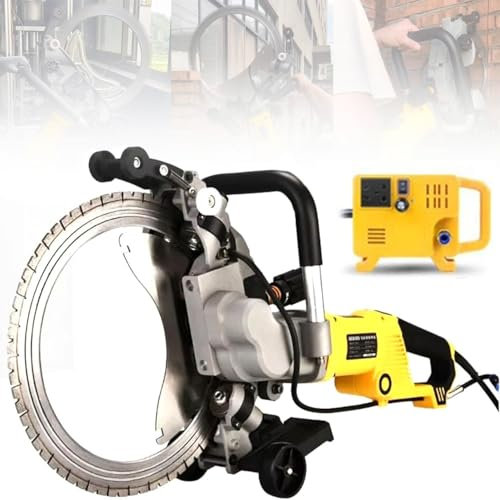 Concrete Cutting Saw,Electric Ring Saw Wall Cutting Machine,Wall Chaser with Blades Dust-Free Wall Grooving Machine 5000w High Power Wall Chasing Tool for Brick,Ground and Rebar