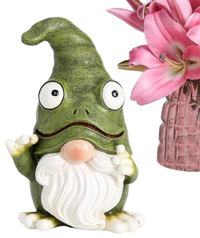 Genérico Decoración De Duende para Jardín | Figura De Rana Y Duende De Resina - Escultura Decorativa Sin Rostro para Jardín Patio Dormitorio Salón Escritorio