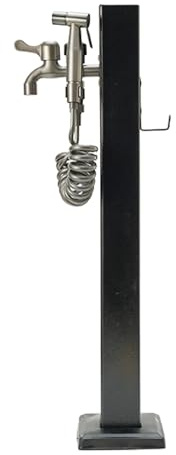 Générique Colonne a Eau de Jardin Robinet Exterieur Fontaine de Jardin Distributeur d'eau Vertical Carré en Acier Inoxydable 304 pour Irrigation Et Lavage (Noir J)