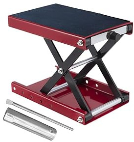 Cric Moto,Plateau Large Équipé d'un Treuil À Manivelle Et d'un Support Central - Accessoires De Table Compacts Et Robustes pour L'Entretien des Scooters Et Quads en Atelier