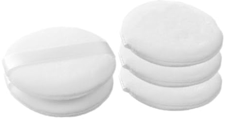 DECOMELODY 5pcs Coussinets de Maquillage Souples en Matériau Synthétique Blanc, Forme Ronde Simple, Légers Poudre Fixatrice Lors de Noël ou Anniversaires