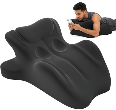 LizhSynergy Ergonomic Memory Foam Wedge Pillow, Contoured Support Pillows, 27° Angled Support for Waist and Neck, Multi-Position Support Pillow (Black)