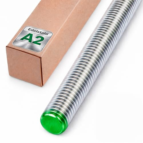Lun Fix Tige filetée M24 1 mètre en acier inoxydable A2 V2A DIN 976 | filetage complet découpable, pour construction en métal, construction en bois, montage, extérieur
