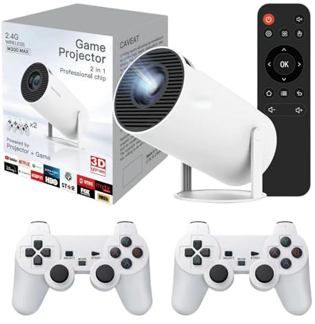 Cinemaster Pro - Smart Projector Beamer 4K, 130 Zoll Full HD Projektor Für Heimkino, Automatische Keystone Korrektur, Leiser Betrieb, Wi-Fi 6, BT 5.0, Mini Beamer Für Innen Und Außen (Projektorset)