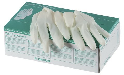 B.Braun Vasco powdered Untersuchungshandschuhe Naturlatex Gr. L