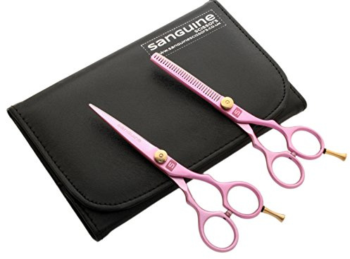 Haarschere und Effilierschere, 14 cm, Rosa
