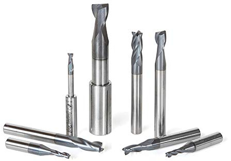 Amana Tool - AMS-152 8-teiliges Set, Vollhartmetallspirale, AlTiN beschichtet, CNC Schaftfräser/Oberfräse B