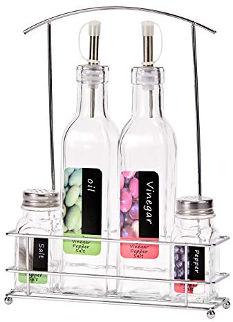 Set de 4 Pièces menagen Menage Set Sel Poivre Distributeur de vinaigre/huile cuisine