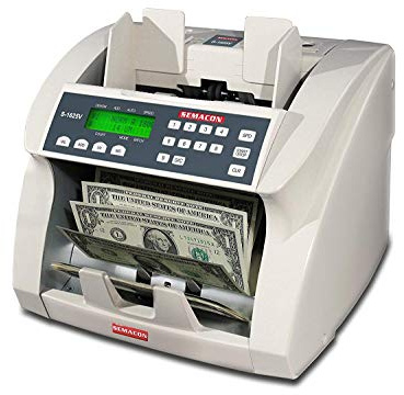Semacon S-1625V Premium Bank Grade Currency Value Counter (UV/MG CF), 10 Digit Keypad, Up to 1800 Banknotes Per Minute, 4 Speed Settings, Batching 10 keys/1-999 Range