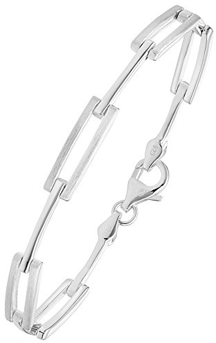 Vinani Armband 925 Sterling Silber - bewegliche Glieder - mattiert glänzend - für Frauen - aus Italien 2AB2