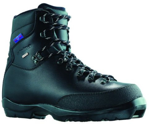 Alpina BC-1600 Läder Ryggland Nordisk Längdskidåkning Stövlar för användning med NNN-BC Bindning, Svart/Silver, 43