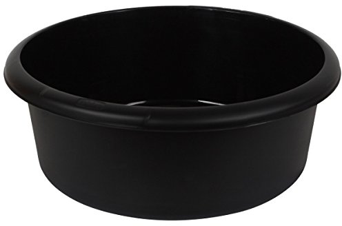 New Home Whitefurze Kitchen Black Large Round Washing Up Bowl Plastic Basin 8l