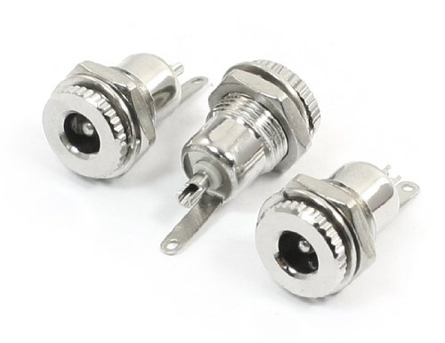 sourcing map 2.1mmx5.5mm DC Power Jack Socket Threaded Female Connector 3 Pcs