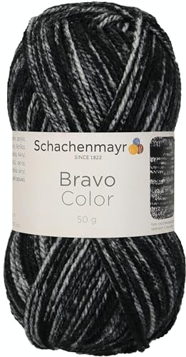 Schachenmayr Bravo Color 9801421-02114 graphit denim Handstrickgarn, 15 x 7 x 7 cm, Häkelgarn