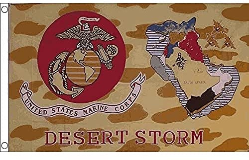 AZ FLAG Bandera Estados Unidos USMC Desert Storm 150x90 cm 2 Ojales | Uso interior y exterior Enseña de los marines americanos costuras dobles y bordes reforzados con ojales metálicos