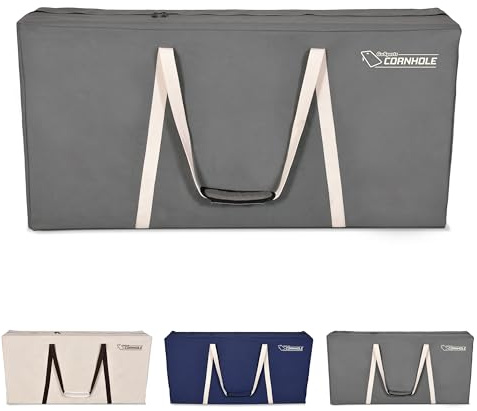 GoSports 1,2 x 60 cm große Leinen-Cornhole-Tragetasche – wählen Sie Marineblau, Grau oder Natur – Pro Grade