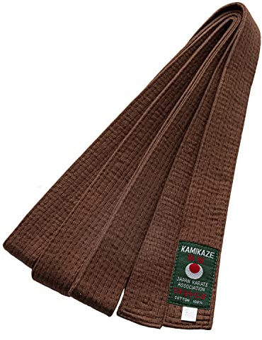 Kamikaze Cinturón unicolor para Karate (Marrón, 3.5/260 cm)
