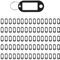 Westcott E-10650 00 llaveros, 100 unidades, robustos colgantes para escribir con etiquetas intercambiables, con anillo de metal en color negro