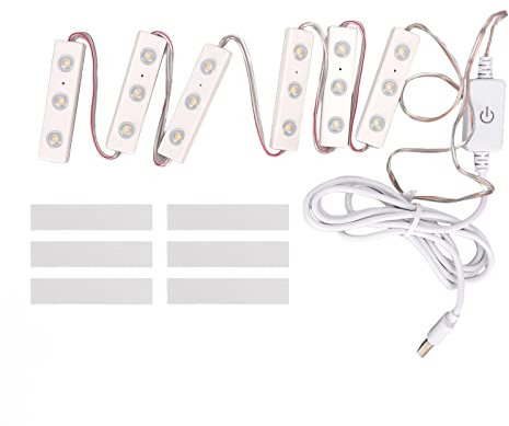 Led Vanity Mirror Lights Vanity Make Up Light, String Light Bars Ultra Bright White LED, Adjustable Brightness Lights Strip, USB Plug in Mirror Lights for Makeup Vanity Table and Bathroom(6 Strings)