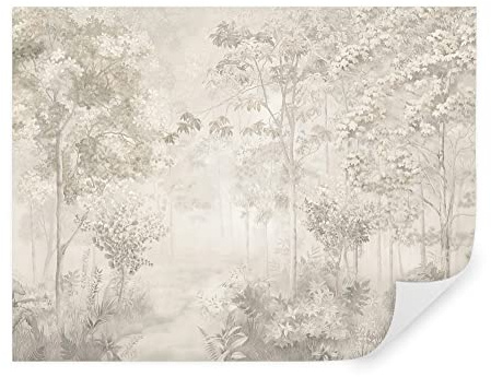 Tapeko Papier Peint Panoramique Nature 310x210 cm style 3D Forêt Feuillage des Arbres Nature Papier Peint intissé Couleurs Douces pour Chambre Salon Décoration Murale u78448