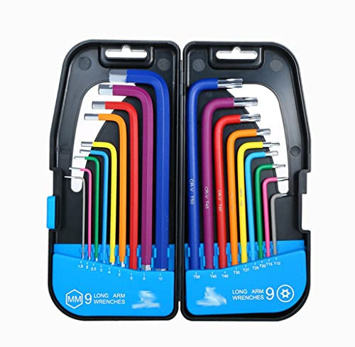 Samnuerly 1. Octavo Juego de Llaves en L Multicolor Llave Universal Juego de Llaves Allen de Grado Industrial de Acero al Cromo vanadio con Estuche (Color : Type1)
