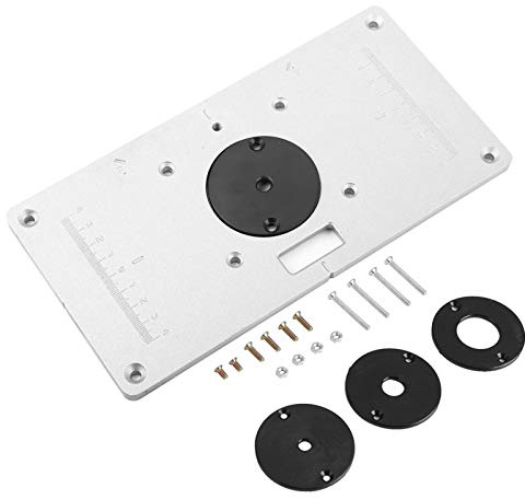Tbest Frästischplatte,Makita Oberfräse Zubehör,Frästisch-Einlegeplatte Mit Lift,Trend Rti Plate A Frästisch-Einlegeplatte Legierung 235 * 120 * 8 Mm Aluminium-Frästisch-Einlegeplatte Mit 4 R