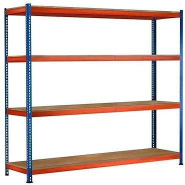 Oswald Transportgeräte Schwerlastregal Weitspannregal mit 4 Ebenen - Höhe 1,98 m, Breite 2,15 m (1 Regalfeld), Tiefe 470 mm