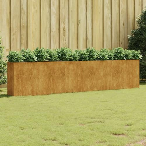 GuyAna Lit surélevé de Jardin 360x40x80 cm Acier corten,Bordure Pierre,Kit Gabion,Gabion Jardiniere