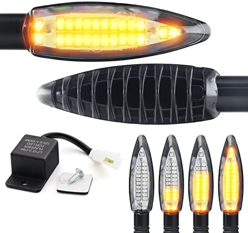 Area1 Motorrad LED Blinker E-geprüft Set (2 Stück) M8 + Blinkerrelais kompatibel mit (AD22 (Blinker+Relais))