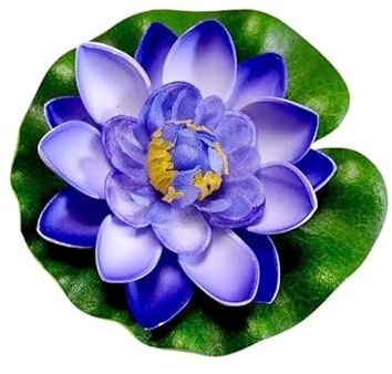 TRgqify-KM 10/17/28/40/60 cm Künstliche Blume Schwimmende Gefälschte Pflanze Lebensechte Seerose Mikro Landschaft for Teich Garten (Color : 10cm blue)