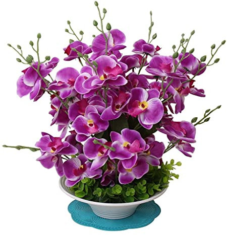 Real Touch Seidentuch Orchideen Topf gefälschte Phalaenopsis Blumen Arrangement, künstliche Seide Orchideen Bonsai für Home/Parlous/Hochzeit Party künstliche Pla