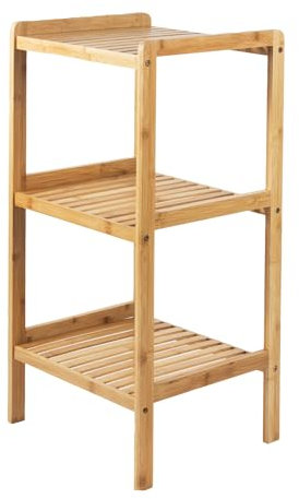 Green Blue GB321 Badezimmerregal aus Bambus,Badregal mit 3 Ebenen, Standregal, Küchenregal, Wohnzimmer Regal | 37x33x78cm, 3 Einlegeböden