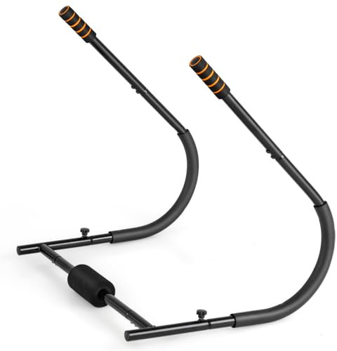 GYMAX Bauchtrainer faltbar, Bauchmuskeltrainer mit gepolsterter Kopfstütze & Griffen, AB-Trainer für Ganzkörpertraining, Bauchmuskel-Trainingsgerät, Sit-up Fitnessgerät für Zuhause (Schwarz)